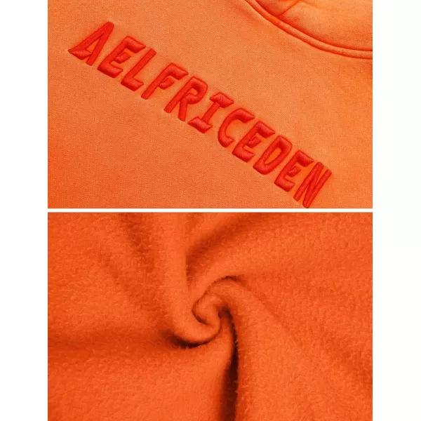 Aelfric Eden Mens Hoodies Oversized Vintage Acid Wash Hoodie Heavyweight Cotton Fleece Hoodies Hooded Sweatshirt StreetwearOrange