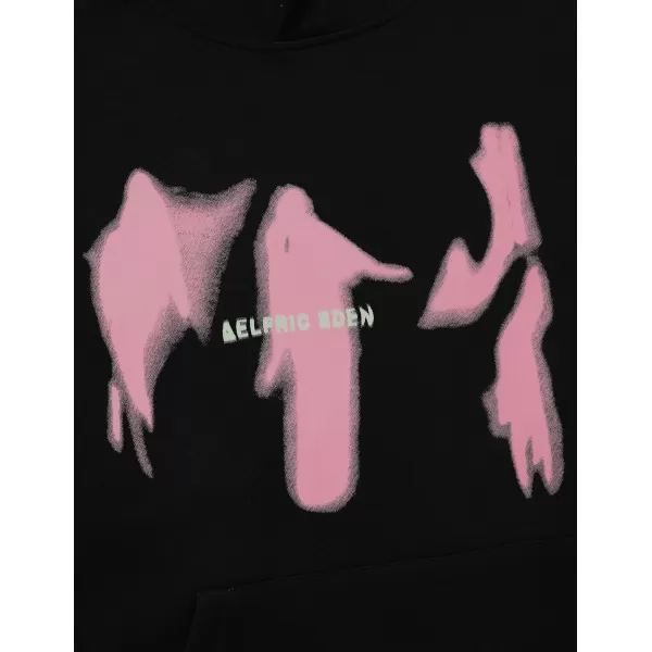 Aelfric Eden Oversized Hoodies for Women Streetwear Vintage Baggy Shadow Print Hoodie Pullover with pocketBlack