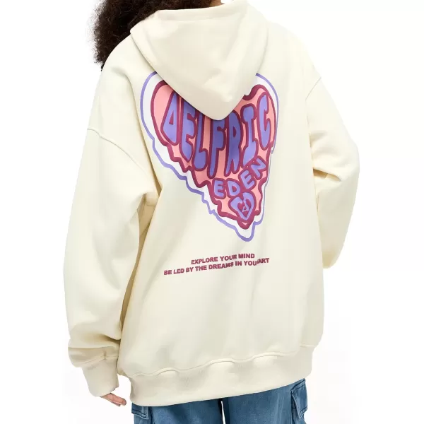 Aelfric Eden Womens Graphic Hoodies Y2k Oversized Sweatshirts Long Sleeves Sweaters Pullover Fall OutfitsApricot