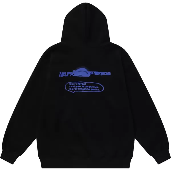 Aelfric Eden Womens Hoodies Y2k Long Sleeve Oversized Sweatshirt Trendy Preppy ClothesBlack