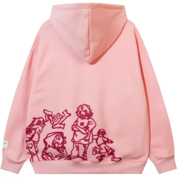 Aelfric Eden Y2k Graphic Hoodies Streetwear Hoodie Oversized Hooded Sweatshirt Pullover Preppy Hip Hop Fashion Unisex1pink