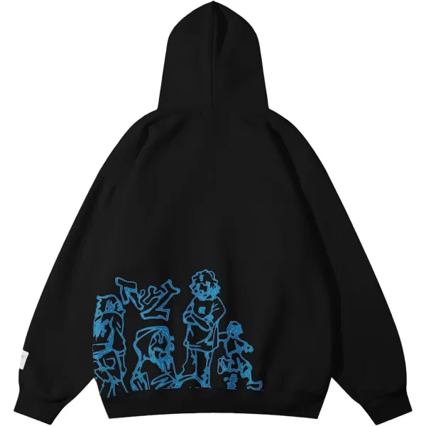 Aelfric Eden Y2k Graphic Hoodies Streetwear Hoodie Oversized Hooded Sweatshirt Pullover Preppy Hip Hop Fashion Unisex4black Blue