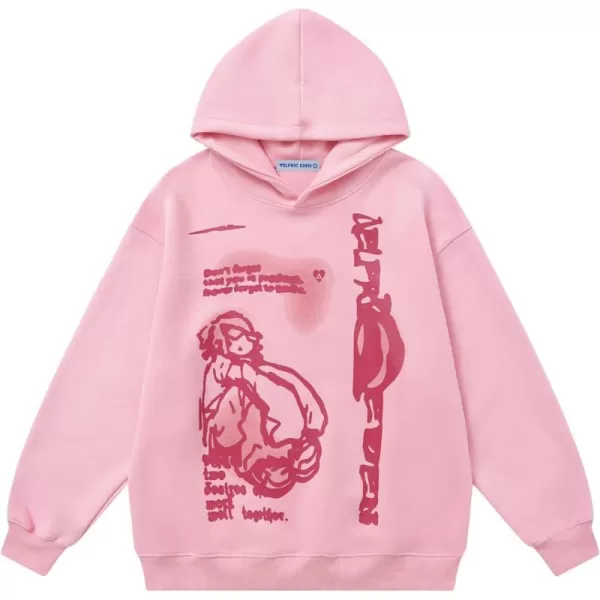 Aelfric Eden Womens Hoodies Y2k Long Sleeve Oversized Sweatshirt Trendy Preppy ClothesPink