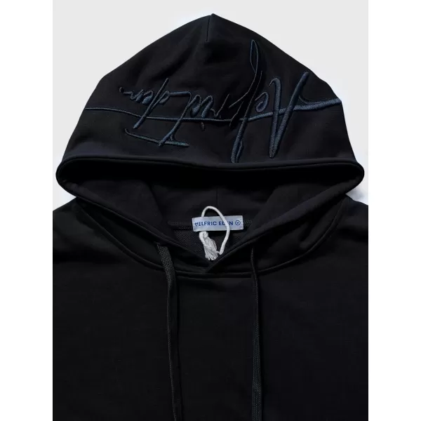 imageAelfric Eden Embroidery Hoodies Oversized Y2k Hooded Sweatshirts Unisex Solid Color Hoodie Streetwear Pullover TopsDblack