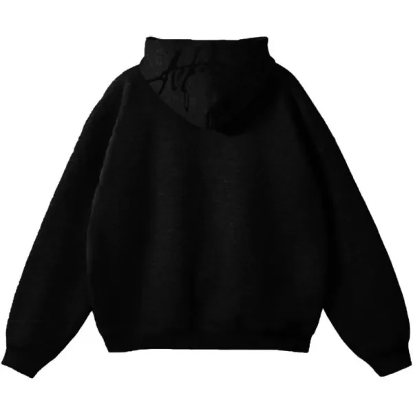 imageAelfric Eden Embroidery Hoodies Oversized Y2k Hooded Sweatshirts Unisex Solid Color Hoodie Streetwear Pullover TopsDblack