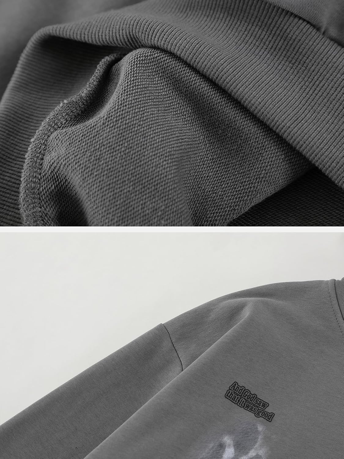 imageAelfric Eden Graphic Hoodies for Men Vintage Printed Hoodie Sweatshirt Oversized Long Sleeve Streetwear Hooded PulloverGrey