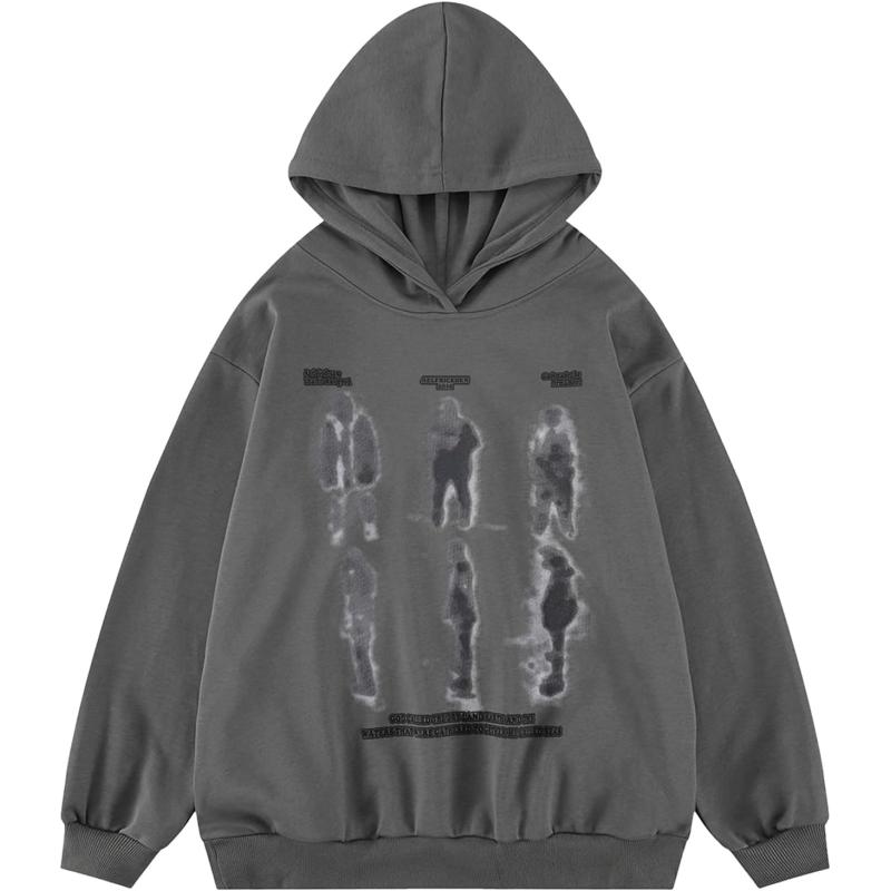 imageAelfric Eden Graphic Hoodies for Men Vintage Printed Hoodie Sweatshirt Oversized Long Sleeve Streetwear Hooded PulloverGrey
