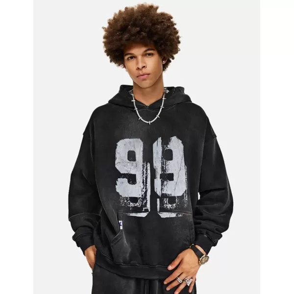 imageAelfric Eden Graffiti Hoodie Number Washed Hoodies Long Sleeve Oversized Hooded Pullover Sweatshirt 2024 Trendy OutfitsBlack