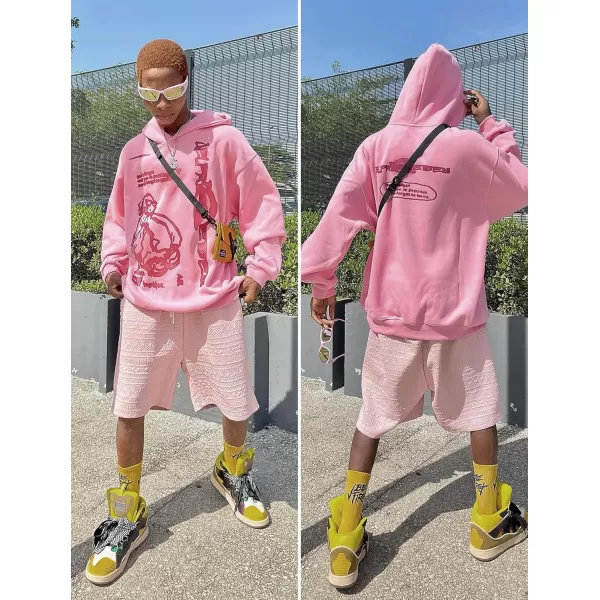 imageAelfric Eden Graphic Hoodies Unisex Oversized Hoodie Vintage Cotton Long Sleeve Sweaters Pullover Fall ClothesA01cartoon Figure  Pink