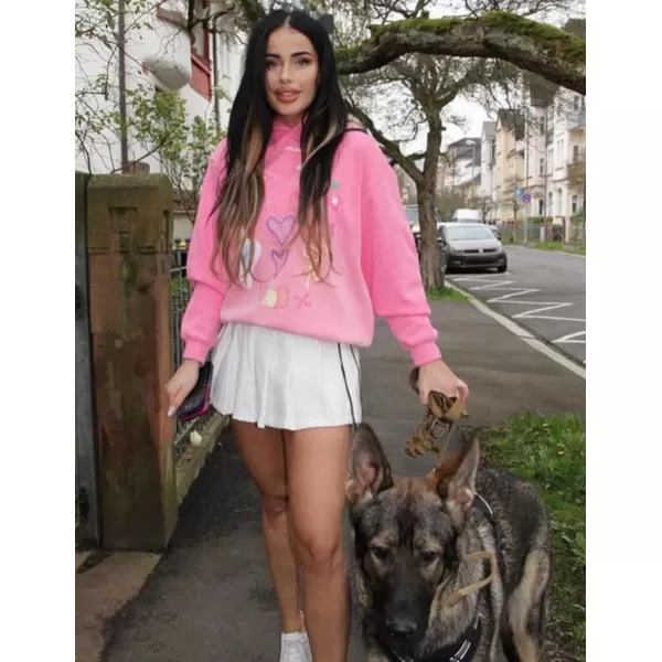 imageAelfric Eden Graphic Hoodies for Women Vintage Printed Sweatshirt Y2K Oversized hoodie PulloverPink