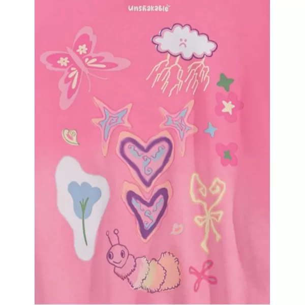 imageAelfric Eden Graphic Hoodies for Women Vintage Printed Sweatshirt Y2K Oversized hoodie PulloverPink