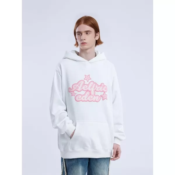 imageAelfric Eden Mens Graphic Varsity Hoodies 3D Star Print Unisex Colorful Printing Oversized Casual Streetwear Tops1719white