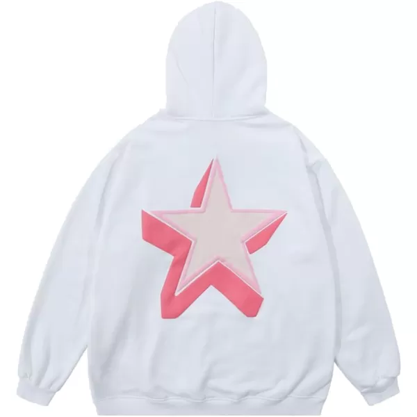 imageAelfric Eden Mens Graphic Varsity Hoodies 3D Star Print Unisex Colorful Printing Oversized Casual Streetwear Tops1719white