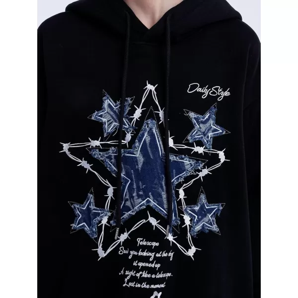 imageAelfric Eden Mens Graphic Varsity Hoodies Applique Embroidery Star Unisex Oversized Casual Loose Streetwear Fall outfits1732black