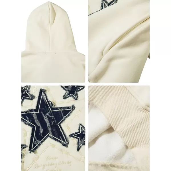 imageAelfric Eden Mens Graphic Varsity Hoodies Applique Embroidery Star Unisex Oversized Casual Loose Streetwear Fall outfits1732white