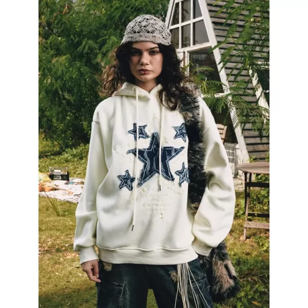 imageAelfric Eden Mens Graphic Varsity Hoodies Applique Embroidery Star Unisex Oversized Casual Loose Streetwear Fall outfits1732white