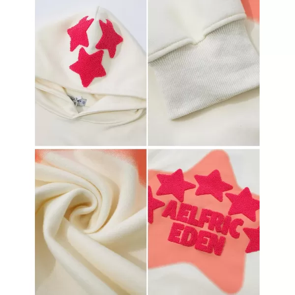 imageAelfric Eden Mens Vintage Embroidery Star Hoodies Casual Oversized Streetwear SweatshirtBeige