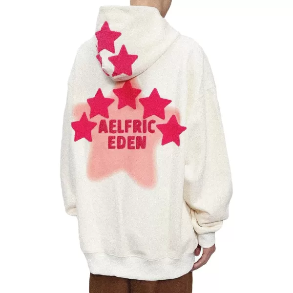 imageAelfric Eden Mens Vintage Embroidery Star Hoodies Casual Oversized Streetwear SweatshirtBeige