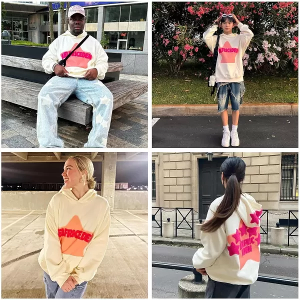 imageAelfric Eden Mens Vintage Embroidery Star Hoodies Casual Oversized Streetwear SweatshirtBeige