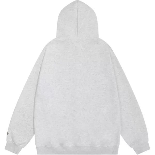 imageAelfric Eden Oversized Hoodies Womens Leopard Letter Print Hoodie Fall Y2k Hooded Sweatshirts with PocketLight Gray