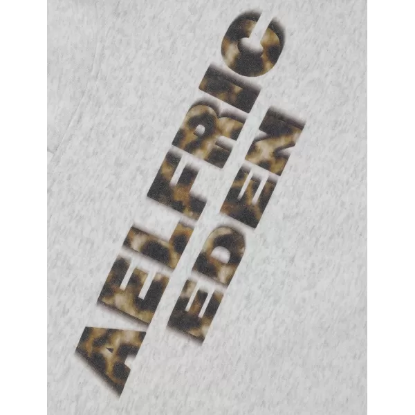 imageAelfric Eden Oversized Hoodies Womens Leopard Letter Print Hoodie Fall Y2k Hooded Sweatshirts with PocketLight Gray