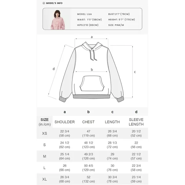 imageAelfric Eden Oversized Hoodies for Women Heart Graphic Hoodie Long Sleeve Unisex Novelty Y2K Hooded Sweatshirt with PocketPink
