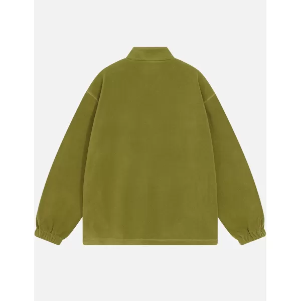 imageAelfric Eden Oversized Quarter Zip Pullover Sweatshirt Long Sleeve Fleece Sweatshirts Tops with PocketsGreen
