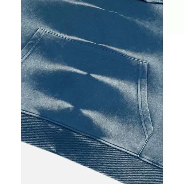 imageAelfric Eden Oversized Washed Hoodie Mens Tie Dye Graphic Hoodies Vintage Streetwear Sweatshirt with PocketBlue