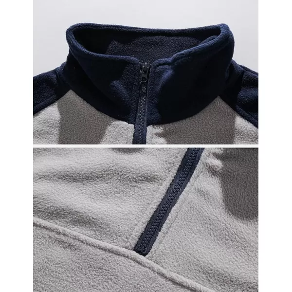 imageAelfric Eden Quarter Zip Sweatshirt Mens Oversized Sweatshirts Contrast Color Zipper Fleece PulloverGray
