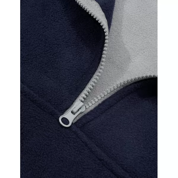 imageAelfric Eden Quarter Zip Sweatshirt Mens Oversized Sweatshirts Contrast Color Zipper Fleece PulloverNavy Blue