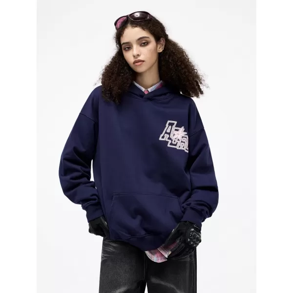 imageAelfric Eden Vintage Star Print Hoodie Oversized Heavyweight Y2k Streetwear Hoodies with PocketBlue