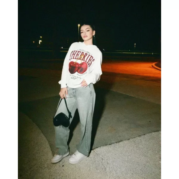 imageAelfric Eden Women Cherries Graphic Print Hoodie Oversized Streetwear Hoodies Sweatshirt11ab4white