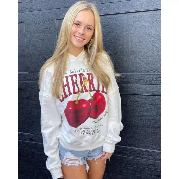 imageAelfric Eden Women Cherries Graphic Print Hoodie Oversized Streetwear Hoodies Sweatshirt11ab4white
