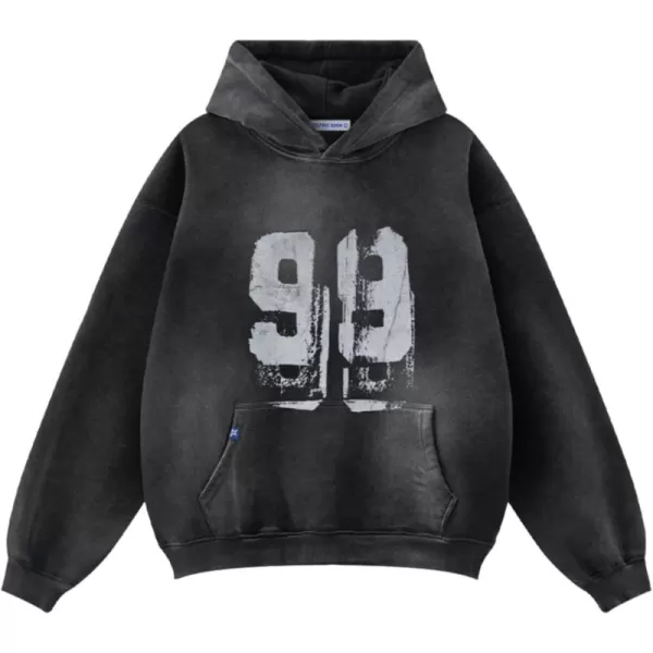 imageAelfric Eden Graffiti Hoodie Number Washed Hoodies Long Sleeve Oversized Hooded Pullover Sweatshirt 2024 Trendy OutfitsBlack