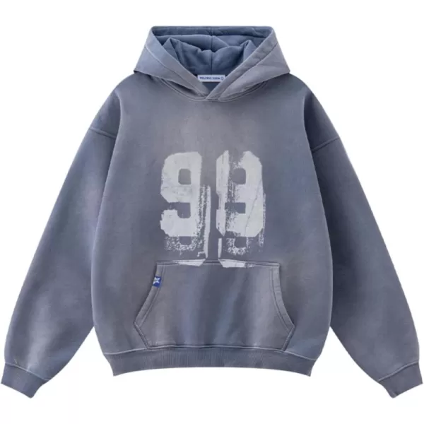 imageAelfric Eden Graffiti Hoodie Number Washed Hoodies Long Sleeve Oversized Hooded Pullover Sweatshirt 2024 Trendy OutfitsBlue