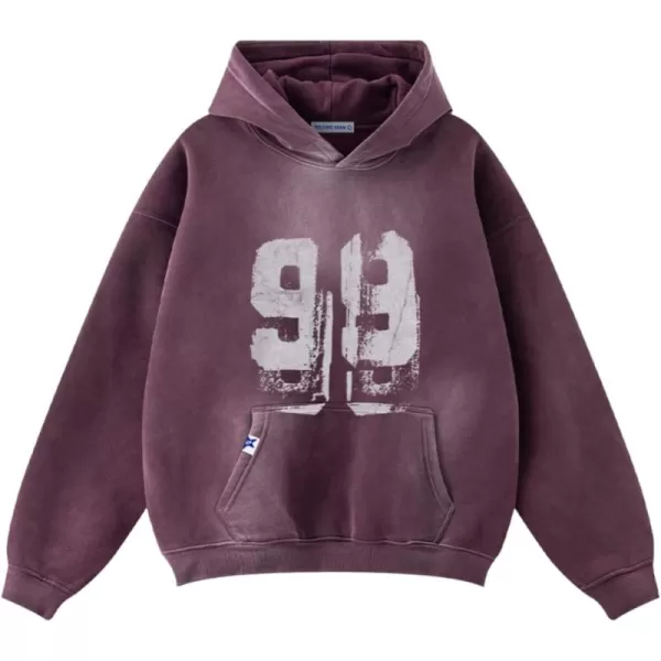 imageAelfric Eden Graffiti Hoodie Number Washed Hoodies Long Sleeve Oversized Hooded Pullover Sweatshirt 2024 Trendy OutfitsPurple