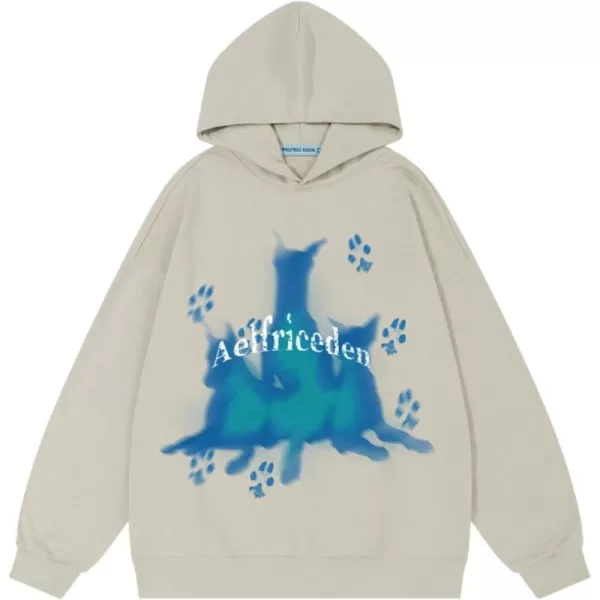 imageAelfric Eden Graphic Hoodies Blurring Doberman Print Hoodie Long Sleeve Oversized Hooded Sweatshirt 2024 Trendy OutfitsApricot