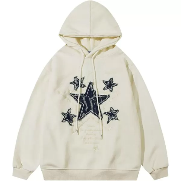 imageAelfric Eden Mens Graphic Varsity Hoodies Applique Embroidery Star Unisex Oversized Casual Loose Streetwear Fall outfits1732white