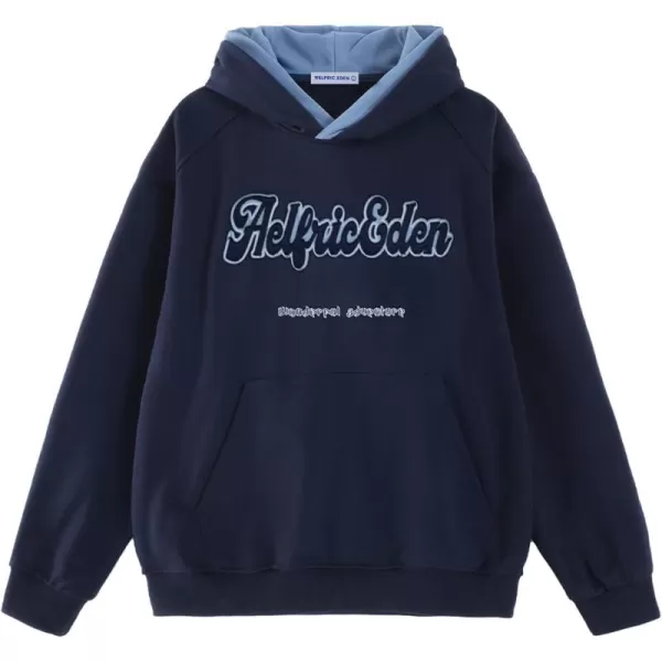 imageAelfric Eden Mens Hoodies Applique Embroidery Hoodie Casual Baggy Hooded Pullover Sweatshirts 2024 Trendy OutfitsBlue