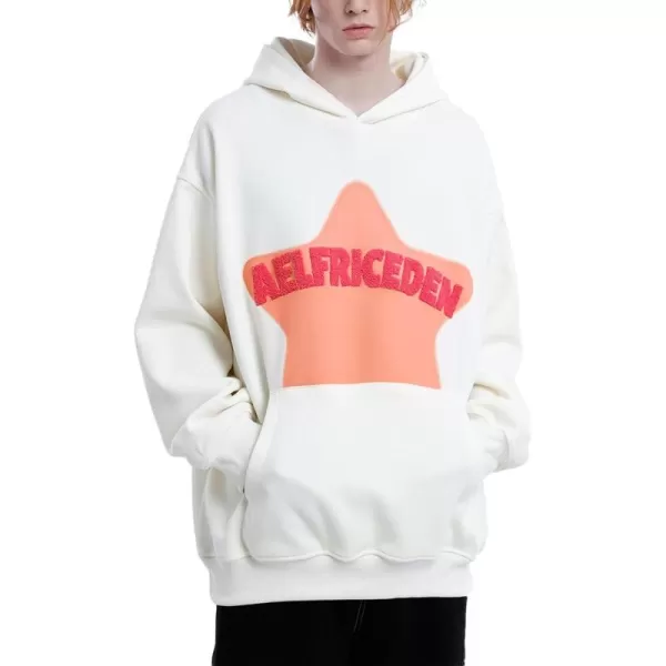 imageAelfric Eden Mens Vintage Embroidery Star Hoodies Casual Oversized Streetwear SweatshirtBeige