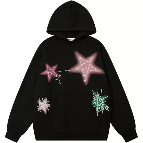 imageAelfric Eden Star Graphic Hoodies Streetwear Hooded Sweatshirt Pullover Hip Hop Fashion Hoodies Unisex1black