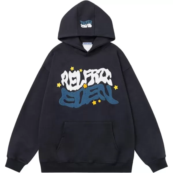 imageAelfric Eden Star Hoodies Towel Embroidery Hoodie Casual Baggy Hooded Sweatshirts 2024 Trendy OutfitsNavy Blue