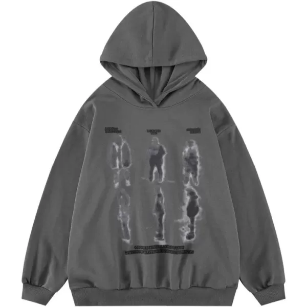 imageAelfric Eden Y2k Hoodies Blurry Shadow Print Hoodie Oversized Hooded Sweatshirt Pullover TopsGrey