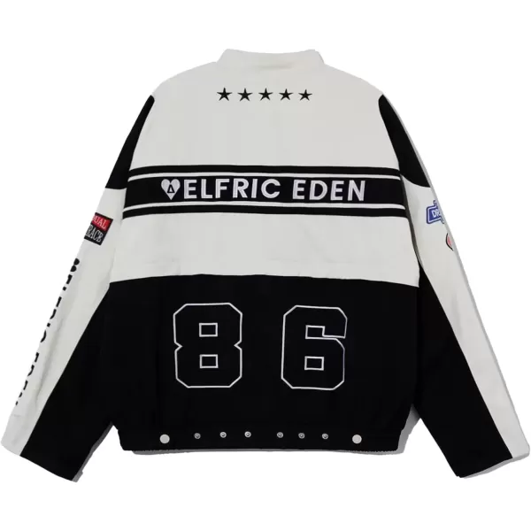 imageAelfric Eden Detachable Racing Jacket Oversized Vintage Varsity Jackets Baseball Bomber CoatsBlack