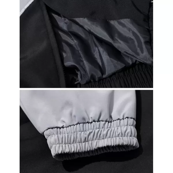 imageAelfric Eden Reflective Stripe Star Zipper Jacket Graphic Oversized Lightweight Jacket Casual Comfy Soft CoatsBlack