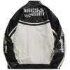 imageAelfric Eden Leather Bomber Jackets Vintage Oversized Patchwork Varsity Racing JacketWhite