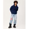 imageAelfric Eden Hoodies Mens Acid Wash Hoodie Oversized Vintage Heavyweight Cotton Fleece Hooded Pullover SweatshirtNavy Blue