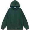 imageAelfric Eden Hoodies Mens Acid Wash Hoodie Oversized Vintage Heavyweight Cotton Fleece Hooded Pullover SweatshirtDarkgreen