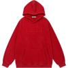 imageAelfric Eden Hoodies Mens Acid Wash Hoodie Oversized Vintage Heavyweight Cotton Fleece Hooded Pullover SweatshirtRed