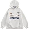 imageAelfric Eden Womens Oversized Hoodies Letter Graphic Print Long Sleeve Pullover with Pocket Y2K Steetwear OutfitsLight Grey